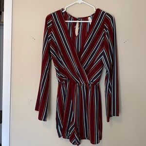 Multi color striped romper